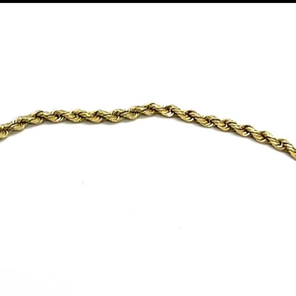 14k Solid Gold Nice Fancy Rope Style  Rope Bracelet - Picture 3 of 3